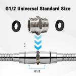 YDmeet 1/2" NPT Male to Male Brass Hex Coupling (2Pcs) - Connect Shower Hose, Washing Machine, Pipe Fittings