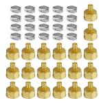 VEVOR Pipe Fittings,1/2" 20PCS Brass Pipe Fittings, Clamp-style 1/2 NPT Internal Thread Pipe Connector Brass Air Fittings, Heavy Duty Plumbing Fittings NPT Adapter for Heating/Shower Systems