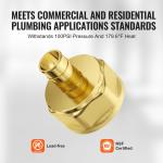 VEVOR Pipe Fittings,1/2" 20PCS Brass Pipe Fittings, Clamp-style 1/2 NPT Internal Thread Pipe Connector Brass Air Fittings, Heavy Duty Plumbing Fittings NPT Adapter for Heating/Shower Systems