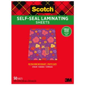 Scotch 9 x 12 Inches Laminating Sheets Letter Size Single Sided, 50 Pouches (SF854-1B)