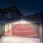 DAYBETTER Solar Lights Outdoor, 4 Heads 3000LM IP65 Waterproof Motion Sensor Security Lights with 278 LEDs, 3 Modes 270° Wide Angle Solar Outdoor Lights for Yard Garden Garage Porch (2 Pack)