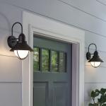 Better Homes & Gardens 12" Farmhouse Bronze Outdoor Wall Light, Metal Fixture Opal Glass Shade