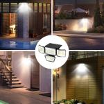 DAYBETTER Solar Lights Outdoor, 4 Heads 3000LM IP65 Waterproof Motion Sensor Security Lights with 278 LEDs, 3 Modes 270° Wide Angle Solar Outdoor Lights for Yard Garden Garage Porch (2 Pack)