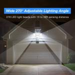 DAYBETTER Solar Lights Outdoor, 4 Heads 3000LM IP65 Waterproof Motion Sensor Security Lights with 278 LEDs, 3 Modes 270° Wide Angle Solar Outdoor Lights for Yard Garden Garage Porch (2 Pack)