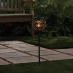 Mainstays Solar Black Metal Flickering LED Globe Outdoor Pathway Light