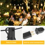 DAYBETTER 100FT Outdoor String Lights, Waterproof Patio Lights with 24+1 Hanging Lights S11 Bulbs, Shatterproof for Backyard Gazebo Porch Garden Outside Decor