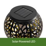 Mainstays Solar Black Metal Flickering LED Globe Outdoor Pathway Light
