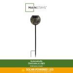Mainstays Solar Black Metal Flickering LED Globe Outdoor Pathway Light