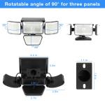 DAYBETTER Solar Lights Outdoor, 4 Heads 3000LM IP65 Waterproof Motion Sensor Security Lights with 278 LEDs, 3 Modes 270° Wide Angle Solar Outdoor Lights for Yard Garden Garage Porch (2 Pack)