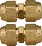 2Pcs Copper Pipe Coupling Adapters Kit | No-Weld HVAC AC Refrigeration Flare Fittings with Flare Nuts | Corrosion-Resistant Air Conditioning Repair Connectors for Gas (1/4" & 3/8")