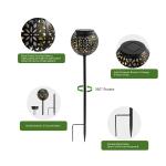 Mainstays Solar Black Metal Flickering LED Globe Outdoor Pathway Light