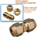 2Pcs Copper Pipe Coupling Adapters Kit | No-Weld HVAC AC Refrigeration Flare Fittings with Flare Nuts | Corrosion-Resistant Air Conditioning Repair Connectors for Gas (1/4" & 3/8")