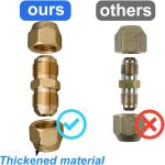 2Pcs Copper Pipe Coupling Adapters Kit | No-Weld HVAC AC Refrigeration Flare Fittings with Flare Nuts | Corrosion-Resistant Air Conditioning Repair Connectors for Gas (1/4" & 3/8")