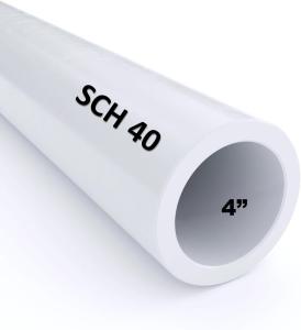 VENTRAL PVC Pipe Sch40 4 Inch (4.0) White Custom Length