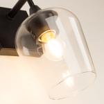 Homechoose Bathroom Light Fixtures, 1-Light Matte Black Dimmable Incandescent Corded Electric Vanity Lights with Clear Glass Globe