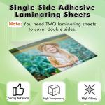 Koala Self Adhesive Laminating Sheets 9" x 12" Self Seal Clear Laminating Sheets Protector Waterproof Glossy No Machine Needed 10 Sheets 8.5x11 Letter Size for Stickers, Photos