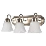 Mainstays 20" Traditional 3-Head Vanity Lights, Glass Shades, Satin Nickel A19 Bulbs Not Included