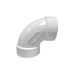 90 Degree, PVC, White 2", Elbow Pipe Fittings, 1 Piece 1 Pack