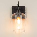 Homechoose Bathroom Light Fixtures, 1-Light Matte Black Dimmable Incandescent Corded Electric Vanity Lights with Clear Glass Globe