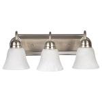 Mainstays 20" Traditional 3-Head Vanity Lights, Glass Shades, Satin Nickel A19 Bulbs Not Included