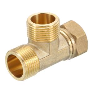 Uxcell Brass Tee Swivel Pipe Fitting, 3/4" 3 Way T-Connector, Female x Male x Male