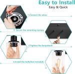 2-Lights Bathroom Lights Fixtures Vanity Lights with Glass Shape, E26 Base, Bulbs not Included, Black