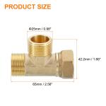Uxcell Brass Tee Swivel Pipe Fitting, 3/4" 3 Way T-Connector, Female x Male x Male
