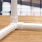 FORMUFIT 1” 3-Way Elbow Furniture Grade PVC Pipe Fittings, (1-5/16" Actual Socket ID), White, 4-Pack