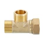 Uxcell Brass Tee Swivel Pipe Fitting, 3/4" 3 Way T-Connector, Female x Male x Male