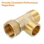 Uxcell Brass Tee Swivel Pipe Fitting, 3/4" 3 Way T-Connector, Female x Male x Male