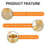 Uxcell Brass Tee Swivel Pipe Fitting, 3/4" 3 Way T-Connector, Female x Male x Male