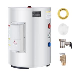 VEVOR Electric Water Heater, 10 Gallon Tank Instant Hot Water Heater, 1.6Kw Tankless Water Heater w/ LED Display,Knob Control, IPX4 Waterproof Side Connection On Demand Heaters for Shower, Bath