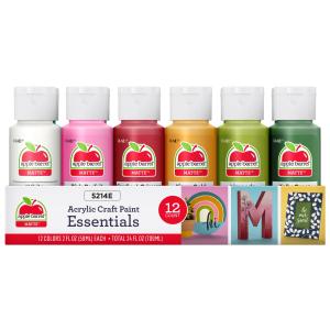 Apple Barrel Acrylic Craft Paint, Matte Finish, Essentials, 2 fl oz, 12 Pc