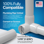 FORMUFIT 1” 3-Way Elbow Furniture Grade PVC Pipe Fittings, (1-5/16" Actual Socket ID), White, 4-Pack