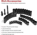 Eastvolt Mechanic Tool Kit, Drive Socket Set, 46 Pieces, with 72 Teeth Reversible Ratchet, Metric/SAE