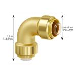 VEVOR Pipe Fittings, 1/2" 12PCS Brass Pipe Fittings, Elbow Push-Fit Pipe Connector Brass Air Fittings, Heavy Duty Plumbing Fittings Adapter for Heating/Shower Systems, Water Pipes