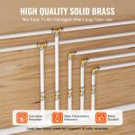 VEVOR Pipe Fittings, 1/2" 50PCS Brass Pipe Fittings, Clamp-style Elbows Pipe Connector Brass Air Fittings, Heavy Duty Plumbing Fittings Tube Adapter for Heating/Shower Systems, Outdoor Water Pipes