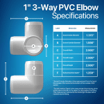 FORMUFIT 1” 3-Way Elbow Furniture Grade PVC Pipe Fittings, (1-5/16" Actual Socket ID), White, 4-Pack