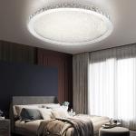 ANQIDI 16" Crystal Round Ceiling Lamp Flush Mount Luxury Raindrop LED Chandelier Indoor Lighting Fixture for Living Room Bedroom Dining Room