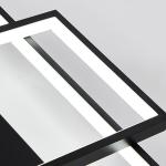 Garwarm Dimmable Ceiling Light, 3 Squares Modern LED Ceiling Lamps with Remote Control, 50W Acrylic Flush Mount Ceiling Light Fixture for Living Room Bedroom Kitchen(Black)