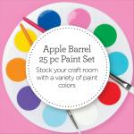 Apple Barrel Color Basics 2 fl oz Acrylic Craft Paint Set, Matte Finish, 25 Piece