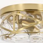 Vintage Flush Mount Ceiling Light With Clear Hammered Glass Brushed Nickel Light Fixtures 2-Lights Farmhouse Ceiling Light Antique Ceiling Light for Kitchen Dining Room Hallway 9.84"D