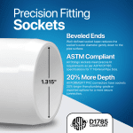 FORMUFIT 1” 3-Way Elbow Furniture Grade PVC Pipe Fittings, (1-5/16" Actual Socket ID), White, 4-Pack