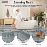 PowerSellerUSA Vinyl Self Adhesive Floor Tiles, 20 Pcs 12x12 inches with 1.2 mm Thickness Contemporary Design Peel and Stick Floor Tile Stickers, Square Flooring Tiles for Kitchen, Gray Oak