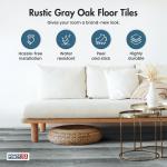 PowerSellerUSA Vinyl Self Adhesive Floor Tiles, 20 Pcs 12x12 inches with 1.2 mm Thickness Contemporary Design Peel and Stick Floor Tile Stickers, Square Flooring Tiles for Kitchen, Gray Oak