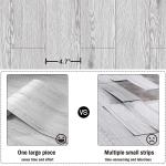 Homease PVC Peel and Stick Vinyl Flooring Roll 23"x 196"/32 Sq.Ft,Thicken Self-Adhesive Vinyl Wood Planks - Waterproof, Wear-Resistant,Easy DIY Install - White Washed