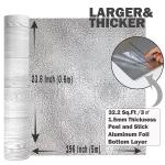 Homease PVC Peel and Stick Vinyl Flooring Roll 23"x 196"/32 Sq.Ft,Thicken Self-Adhesive Vinyl Wood Planks - Waterproof, Wear-Resistant,Easy DIY Install - White Washed