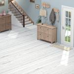 Homease PVC Peel and Stick Vinyl Flooring Roll 23"x 196"/32 Sq.Ft,Thicken Self-Adhesive Vinyl Wood Planks - Waterproof, Wear-Resistant,Easy DIY Install - White Washed