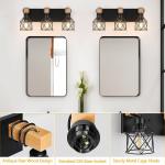 3-Light Bathroom Light Fixtures over Mirror Bathroom Vanity Light Farmhouse Black Bathroom Lighting Fixtures with Metal Lampshade for Bedroom, Hallway, Living Room
