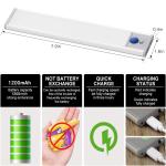DAYBETTER 34 LED Under Cabinet Lights, USB Rechargeable Closet Lighting kit with Motion Sensor and Magnetic Strip for Wardrobe, Kitchen Wireless Lighting,2 Pack
